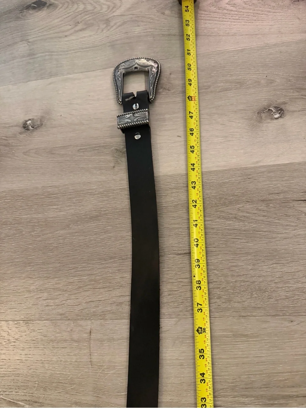 Women’s Tecovas Black Leather Western Threw Piece Belt - Size XL